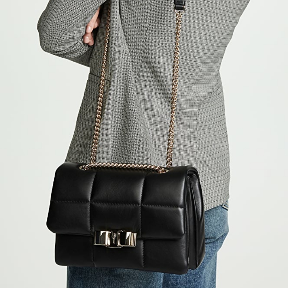 Ferragamo Vara Puffer Quilted Shoulder Bag
